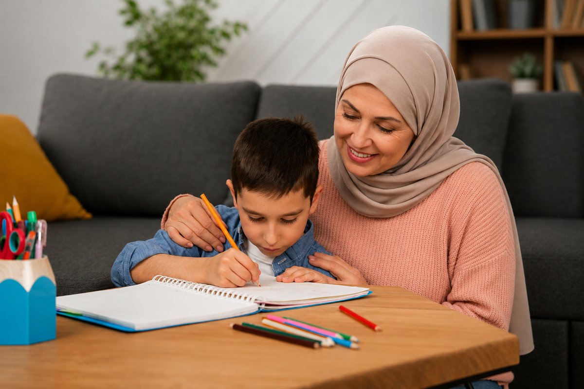 جدة تساعد حفيدها في حصة تفاعلية أونلاين ضمن باقة Academic Success Lite لبداية موفقة في اختبار الامسات