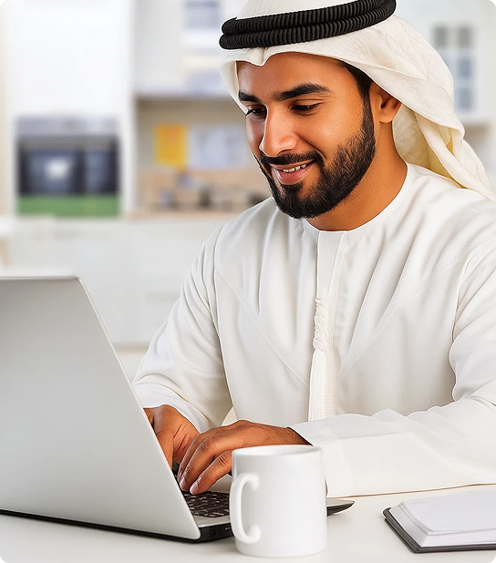 man uses a labtop