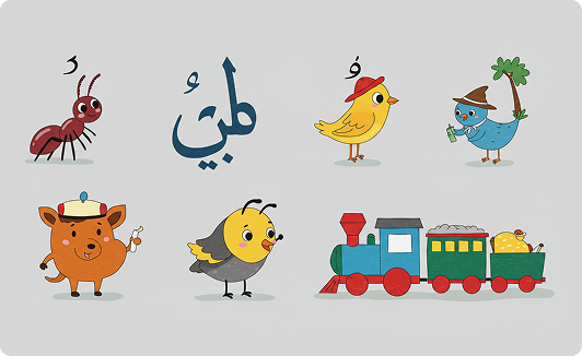 طفل يتعلم اللغة العربية بطريقة ممتعة