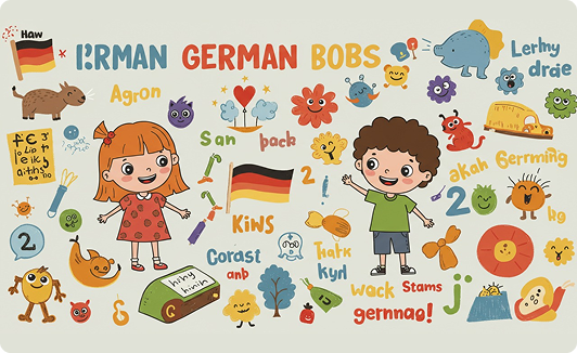 طفل يتعلم اللغة الالمانية بطريقة ممتعة