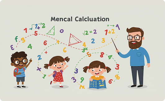 أطفال يشاركون في أنشطة الحساب الذهني