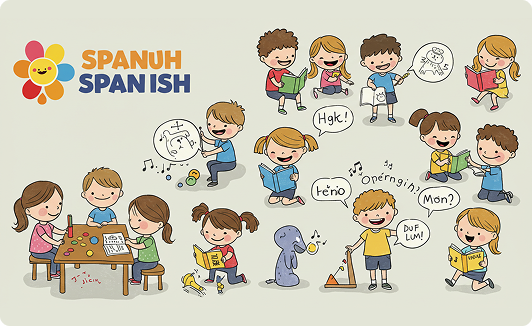 طفل يتعلم اللغة الاسبانية بطريقة ممتعة